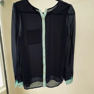 Almost new navy and aqua dress shirt.